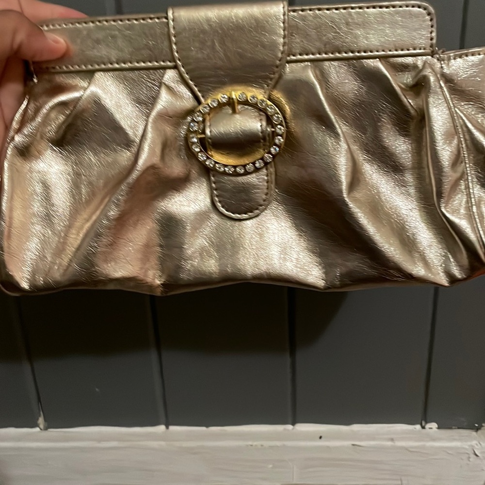 Gold clutch purse